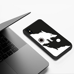Чехол iPhone XS Max матовый Волки инь и ян, цвет: 3D-черный — фото 2