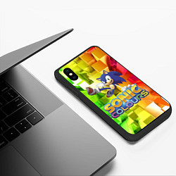 Чехол iPhone XS Max матовый Sonic Colours - Hedgehog - Video game, цвет: 3D-черный — фото 2