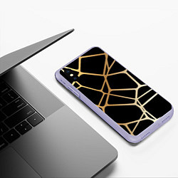 Чехол iPhone XS Max матовый Золотая сеть, цвет: 3D-светло-сиреневый — фото 2