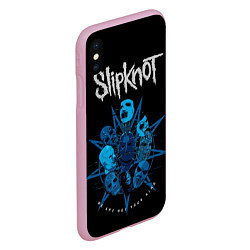 Чехол iPhone XS Max матовый Slipknot - pentagram, цвет: 3D-розовый — фото 2