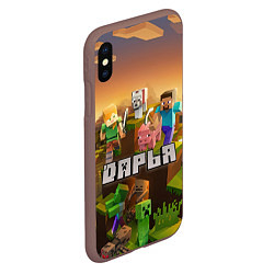 Чехол iPhone XS Max матовый Дарья Minecraft, цвет: 3D-коричневый — фото 2