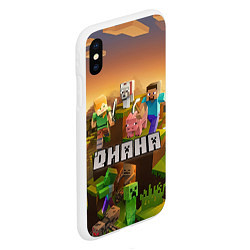 Чехол iPhone XS Max матовый Диана Minecraft, цвет: 3D-белый — фото 2