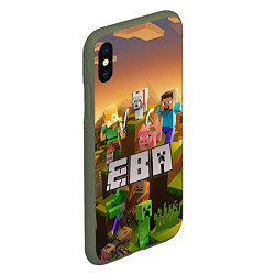 Чехол iPhone XS Max матовый Ева Minecraft, цвет: 3D-темно-зеленый — фото 2