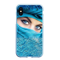 Чехол iPhone XS Max матовый Синеглазая девушка в хиджабе, цвет: 3D-голубой