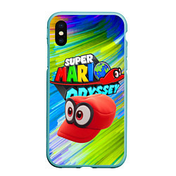 Чехол iPhone XS Max матовый Super Mario Odyssey - Nintendo - Бейсболка, цвет: 3D-мятный