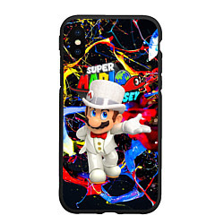 Чехол iPhone XS Max матовый Super Mario Odyssey - Nintendo - видеоигра, цвет: 3D-черный