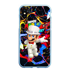 Чехол iPhone XS Max матовый Super Mario Odyssey - Nintendo - видеоигра, цвет: 3D-голубой