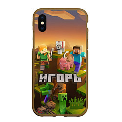 Чехол iPhone XS Max матовый Игорь Minecraft