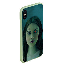 Чехол iPhone XS Max матовый Женщина - киборг, цвет: 3D-салатовый — фото 2