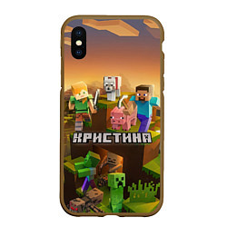 Чехол iPhone XS Max матовый Кристина Minecraft