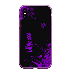 Чехол iPhone XS Max матовый Blink 182 фиолетовые брызги