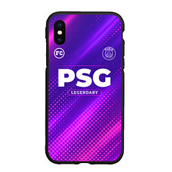 Чехол iPhone XS Max матовый PSG legendary sport grunge, цвет: 3D-черный
