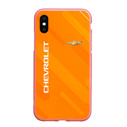 Чехол iPhone XS Max матовый Chevrolet Абстракция жёлтая