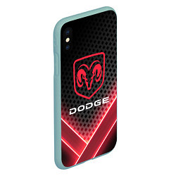 Чехол iPhone XS Max матовый Dodge карбон, цвет: 3D-мятный — фото 2