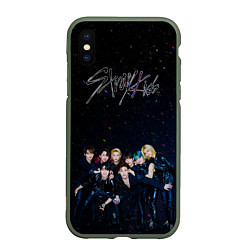 Чехол iPhone XS Max матовый Stray Kids boy band, цвет: 3D-темно-зеленый