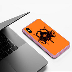 Чехол iPhone XS Max матовый Маска пиротехника, цвет: 3D-розовый — фото 2