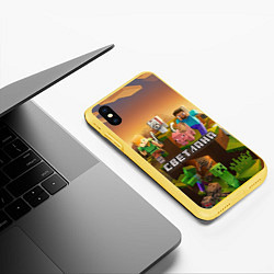 Чехол iPhone XS Max матовый Светлана Minecraft, цвет: 3D-желтый — фото 2