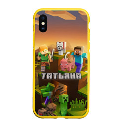 Чехол iPhone XS Max матовый Татьяна Minecraft, цвет: 3D-желтый