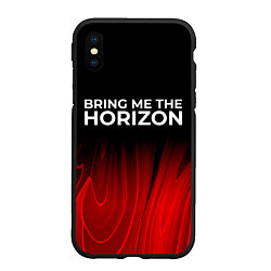 Чехол iPhone XS Max матовый Bring Me the Horizon red plasma