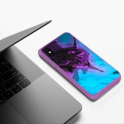 Чехол iPhone XS Max матовый Neon Genesis Evangelion - Eva 01, цвет: 3D-фиолетовый — фото 2