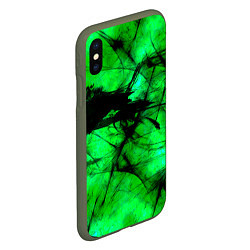 Чехол iPhone XS Max матовый Зеленый фантом, цвет: 3D-темно-зеленый — фото 2