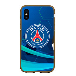 Чехол iPhone XS Max матовый PSG мяч абстракция