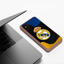 Чехол iPhone XS Max матовый Real madrid Абстракция, цвет: 3D-коричневый — фото 2