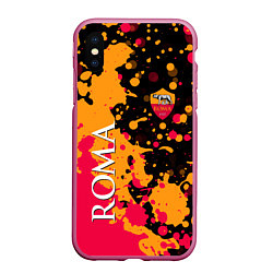 Чехол iPhone XS Max матовый Roma Краска, цвет: 3D-малиновый
