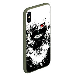 Чехол iPhone XS Max матовый Tokyo Ghoul Kaneki Ken paint, цвет: 3D-темно-зеленый — фото 2