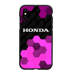 Чехол iPhone XS Max матовый Honda pro racing: символ сверху, цвет: 3D-черный