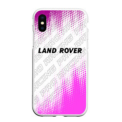 Чехол iPhone XS Max матовый Land Rover pro racing: символ сверху, цвет: 3D-белый