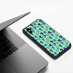 Чехол iPhone XS Max матовый Ежик Соник и его друзья, цвет: 3D-черный — фото 2