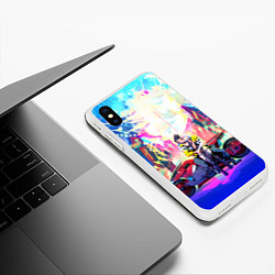 Чехол iPhone XS Max матовый Cyberpunk Edgerunners Люси и Дэвид, цвет: 3D-белый — фото 2