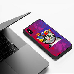 Чехол iPhone XS Max матовый Кошка Фриды Кало из нейросети, цвет: 3D-черный — фото 2