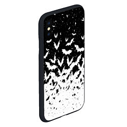 Чехол iPhone XS Max матовый Black and white bat pattern, цвет: 3D-черный — фото 2