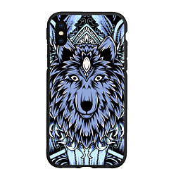 Чехол iPhone XS Max матовый Изображение волка, цвет: 3D-черный