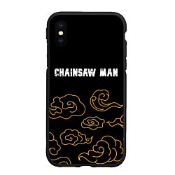 Чехол iPhone XS Max матовый Chainsaw Man anime clouds