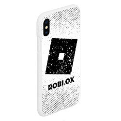 Чехол iPhone XS Max матовый Roblox с потертостями на светлом фоне, цвет: 3D-белый — фото 2