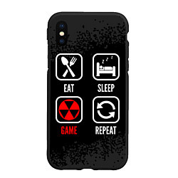 Чехол iPhone XS Max матовый Eat, sleep, Fallout, repeat