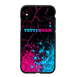 Чехол iPhone XS Max матовый Tottenham - neon gradient: символ сверху