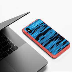 Чехол iPhone XS Max матовый Волны Камуфляж, цвет: 3D-красный — фото 2