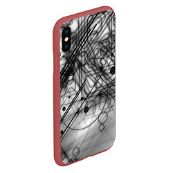 Чехол iPhone XS Max матовый Геометрические фигуры графика, цвет: 3D-красный — фото 2