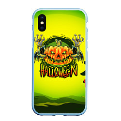 Чехол iPhone XS Max матовый Тыква - зомби хэллоуин