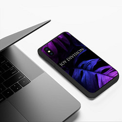 Чехол iPhone XS Max матовый Joy Division neon monstera, цвет: 3D-черный — фото 2