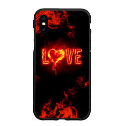 Чехол iPhone XS Max матовый Fire love