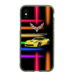 Чехол iPhone XS Max матовый Chevrolet Corvette - гоночная команда - Motorsport