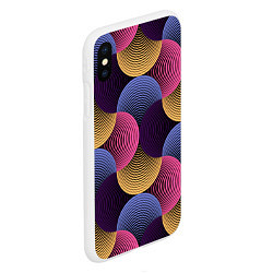 Чехол iPhone XS Max матовый Абстрактные полосы - оптическая иллюзия, цвет: 3D-белый — фото 2