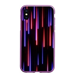 Чехол iPhone XS Max матовый Метеоритный дождь, цвет: 3D-фиолетовый