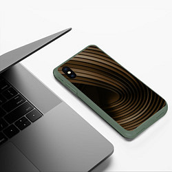 Чехол iPhone XS Max матовый Тёмное-золотые пластины во тьме, цвет: 3D-темно-зеленый — фото 2