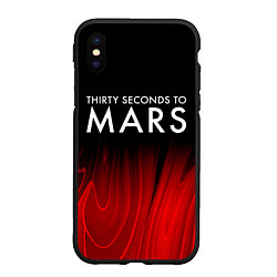 Чехол iPhone XS Max матовый Thirty Seconds to Mars red plasma, цвет: 3D-черный